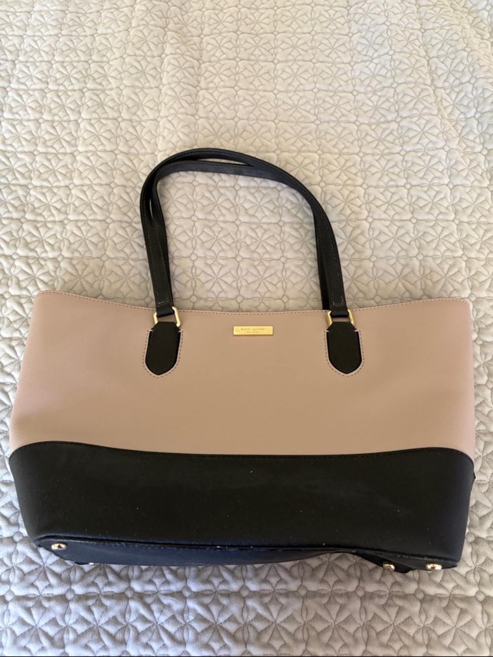 kate spade Taupe and Black Two-Tone Tote